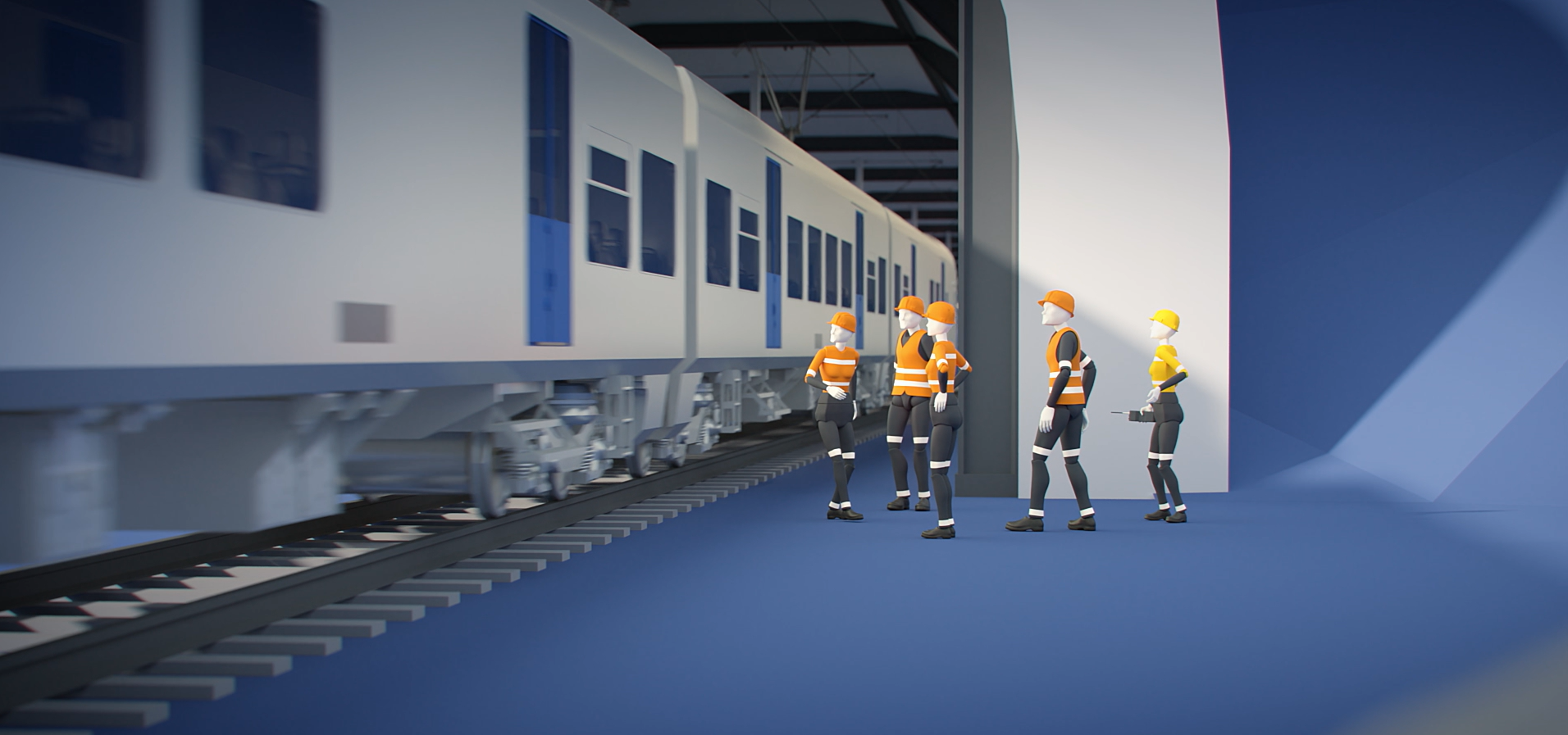 Track worker safety animation tile